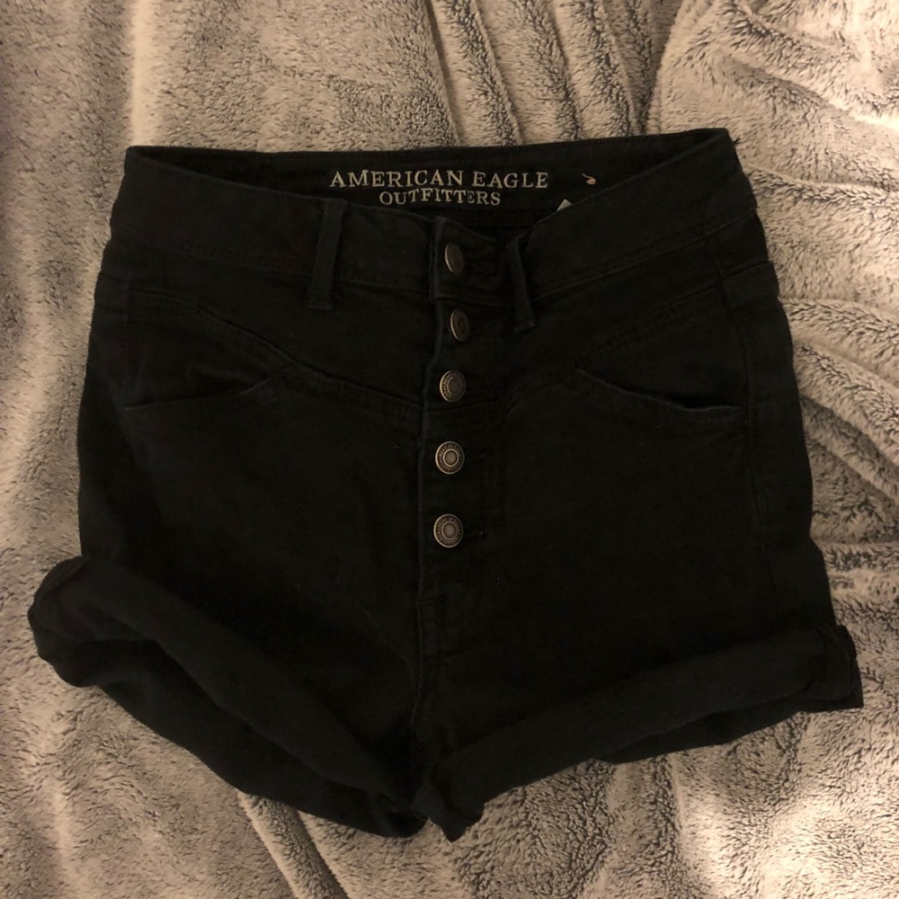 American Eagle high waisted black shorts